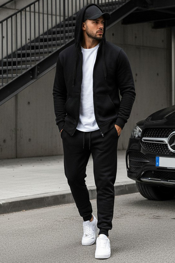 Herren Kapuzenpullover Schwarz Dstreet BX2192