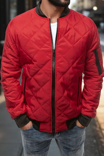 Herren Gesteppte Bomberjacke Weinrot Dstreet TX2210