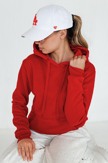 Damen Kapuzenpullover BASIC Rot BY0175