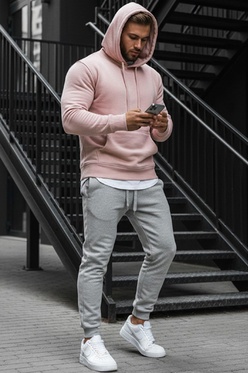 Herren Kapuzenpullover rosa Dstreet BX4845