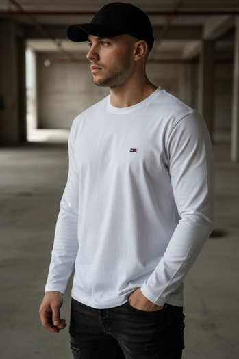 Herren Longsleeve Weiß Dstreet LX0537