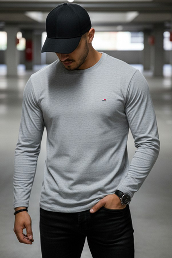 Herren Longsleeve Grau Dstreet LX0539