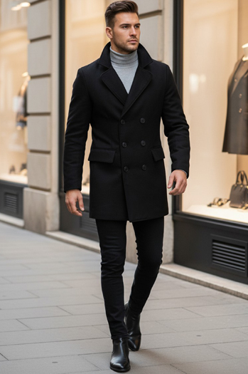 Herren Mantel Schwarz Dstreet CX0434