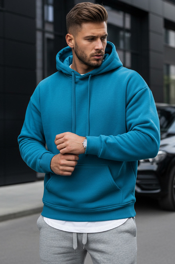 Herren Kapuzenpullover Hellblau Dstreet BX5108