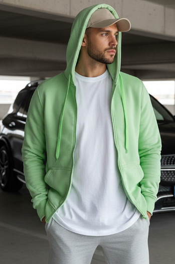 Herren Kapuzenpullover Minzegrün Dstreet BX5230