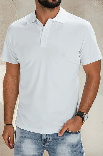 Weißes Herren-Poloshirt Dstreet PX0514