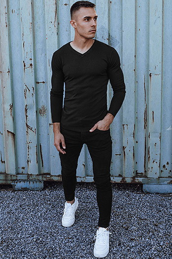 Schwarzer Herren-Pullover Dstreet WX1883