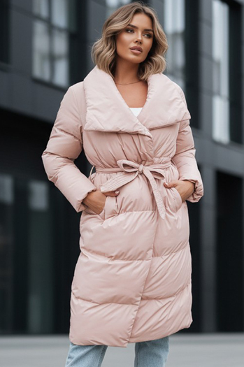 Damen Lange Mantel FAVI Farbe Rosa DSTREET TY3090