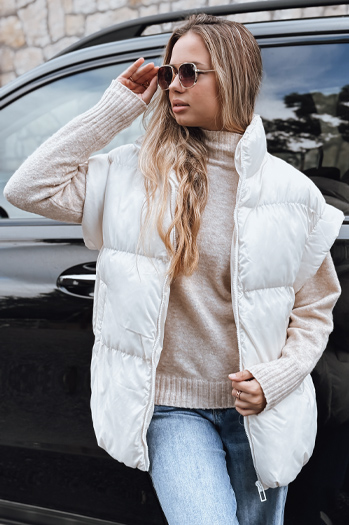 Damen Steppweste NIMIA Ecru Dstreet TY3250