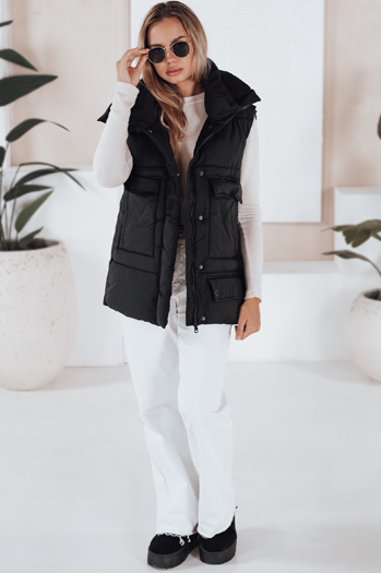Damen Oversize Weste OMALIS Schwarz Dstreet TY3286