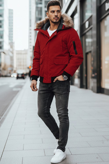 Herren Winterjacke kastanienbraun Dstreet TX4309