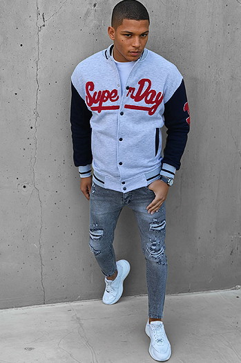 Graues Herren Sweatshirt mit Reißverschluss Dstreet BX5446