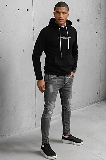 Herren Kapuzenpullover Farbe Schwarz DSTREET BX5458