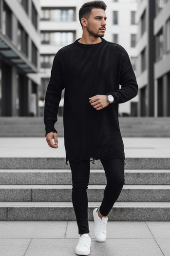 Herren Winterpullover Farbe Schwarz DSTREET WX1962