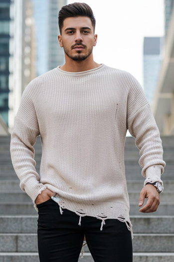 Herren Winterpullover Farbe Beige DSTREET WX1965