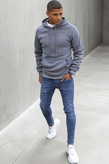 Dunkelgraues Dstreet-Sweatshirt für Männer BX5479