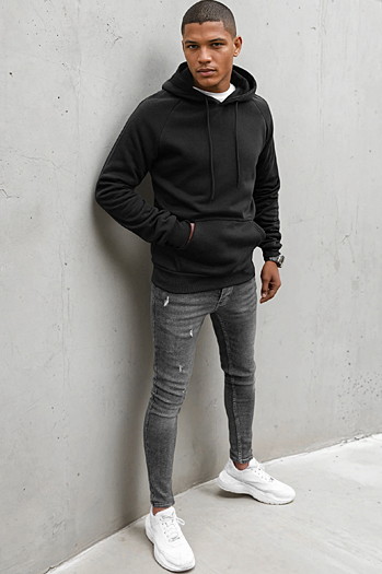 Herren Kapuzenpullover Farbe Schwarz DSTREET BX5480