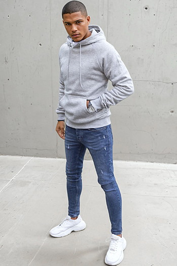 Hellgraues Sweatshirt für Männer Dstreet BX5481