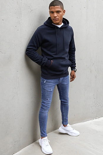 Herren Kapuzenpullover Farbe Dunkelblau DSTREET BX5483