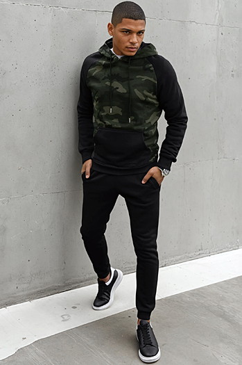 Herren Kapuzenpullover Farbe Grün DSTREET BX5485