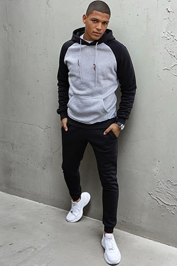 Herren Kapuzenpullover Farbe Hellgrau DSTREET BX5492