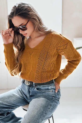 Damen Lange Pullover DARIA Farbe Camel DSTREET MY1727