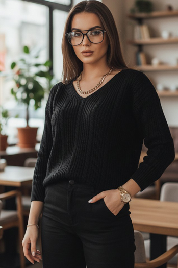 Damen Lange Pullover WELLMA Farbe Schwarz DSTREET MY1769