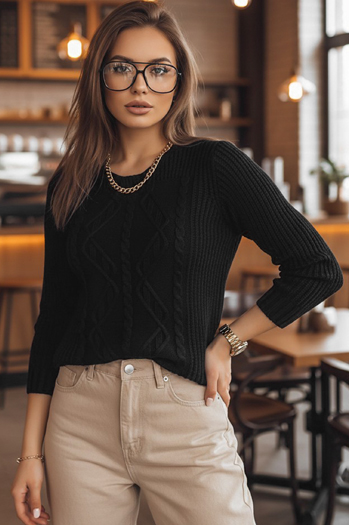 Damen Durchbrochener Pullover MIRA Farbe Schwarz DSTREET MY1830