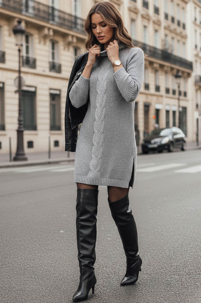 Damen Rollkragenpullover MERCIA Farbe Hellgrau DSTREET MY1902