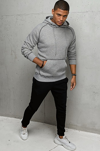 Herren Kapuzenpullover Farbe Hellgrau DSTREET BX5514