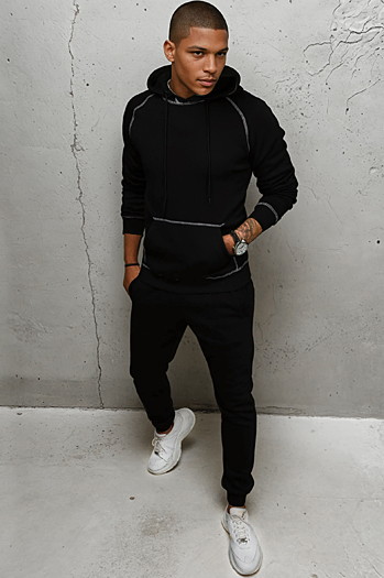 Herren Kapuzenpullover Farbe Schwarz DSTREET BX5515
