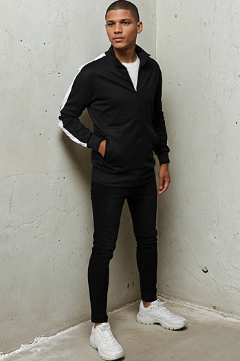 Herren Sweatshirt mit Reißverschluss Farbe Schwarz DSTREET BX5562