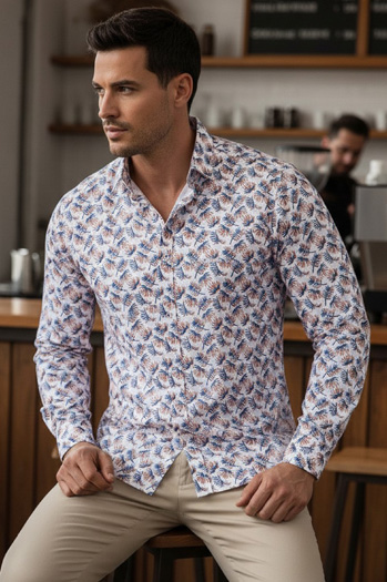 Weißes Herrenhemd Dstreet DX2466