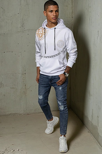 Herren Kapuzenpullover Farbe Weiß DSTREET BX5574
