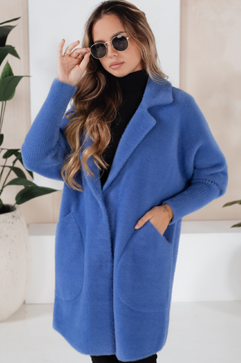 Damen Mantel Alpaka Imitat RITA II Blau Dstreet NY0627