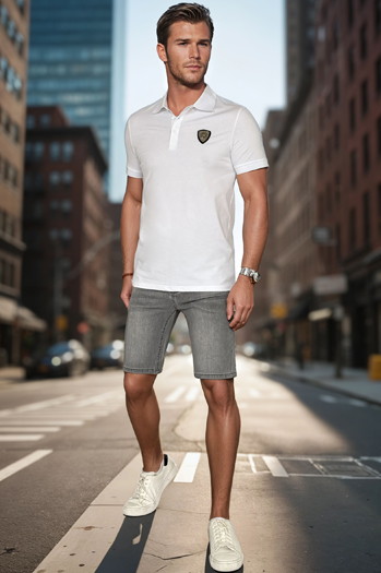 Kurze Herrenjeans dunkelgrau Dstreet SX2351
