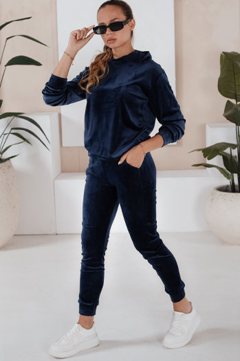 Damen Veloursanzug SO COMFY Farbe Dunkelblau DSTREET AY0884