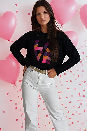 Damen Oversize-Pullover HARPER schwarz Dstreet MY1982