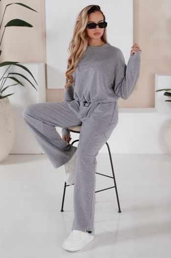 Damen CHARM Trainingsanzug Set hellgrau Dstreet AY0958