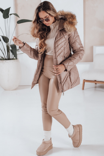 Damen Winterjacke SOLARIS Farbe Cappuccino DSTREET TY4010