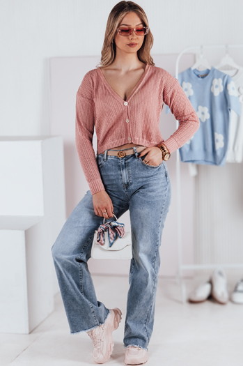 Durchbrochener Damen-Pullover GOFFY peach Dstreet MY2279