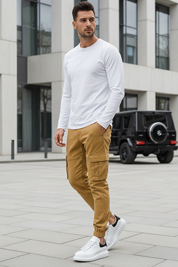 Herren Cargohosen Farbe Beige DSTREET UX4177