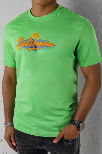 Bedrucktes grünes Herren-T-Shirt Dstreet RX5373