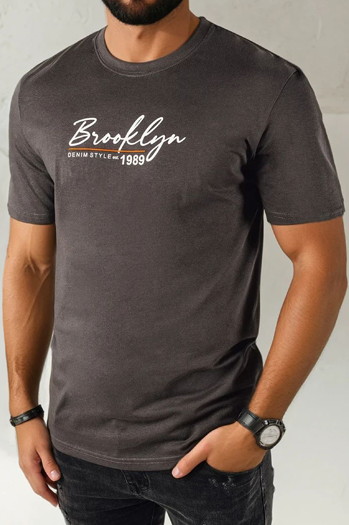 Herren T-shirt mit Aufdruck Farbe Dunkelgrau DSTREET RX5404