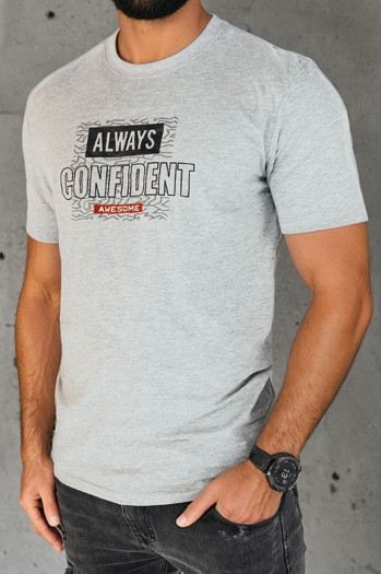 Herren T-shirt mit Aufdruck Farbe Grau DSTREET RX5406