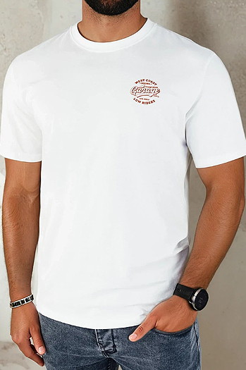 Herren T-shirt mit Aufdruck Farbe Weiß DSTREET RX5415