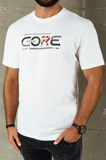 Herren T-shirt mit Aufdruck Farbe Weiß DSTREET RX5418