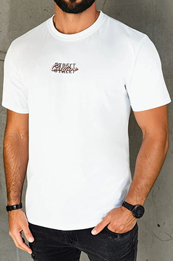Herren T-shirt mit Aufdruck Farbe Weiß DSTREET RX5421