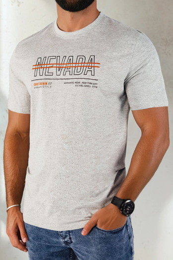 Herren T-shirt mit Aufdruck Farbe Grau DSTREET RX5436