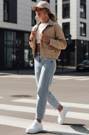 Damen Übergangsjacke ISTAN dunkelbeige Dstreet TY4184